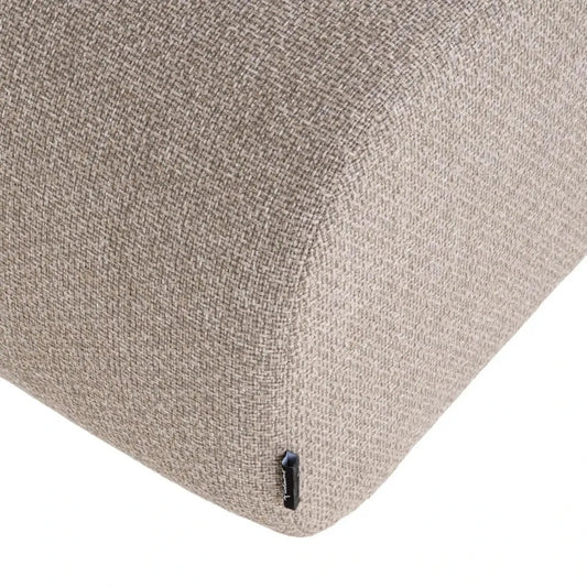 Puf de exterior din Stofa Bej si Metal Negru L99xH40cm Dawson Richmond interiors