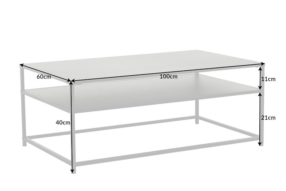 Masuta de cafea Dreptunghiulara din Metal Negru L100xH40cm Dura Steel