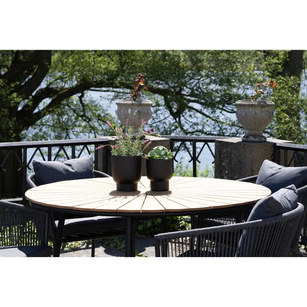 Set 2 ghivece din Metal Negru H16/19xD14/16cm Fuldas