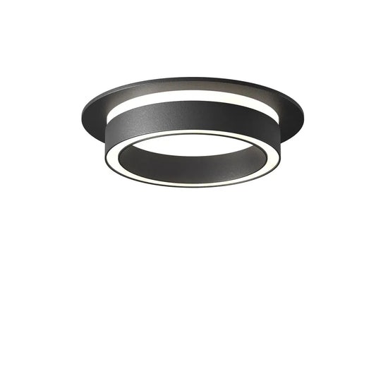 Spot incastrat din Aluminiu/Acrilic Negru H4.15xD10.5cm 12W Orlo