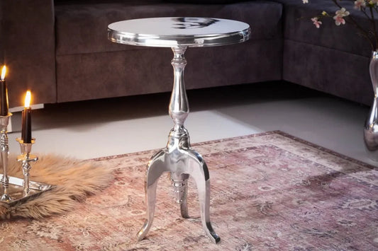 Masuta laterala din Metal Argintiu D35xH55cm Jardin