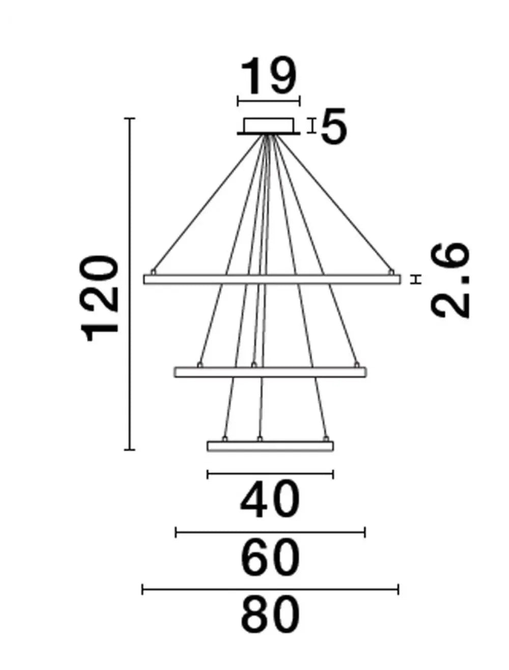 Candelabru structura din Aluminiu Alb si abajur din Acrilic Alb H120xL80cm IP20 108W 2245lm 3000k EMPATIA