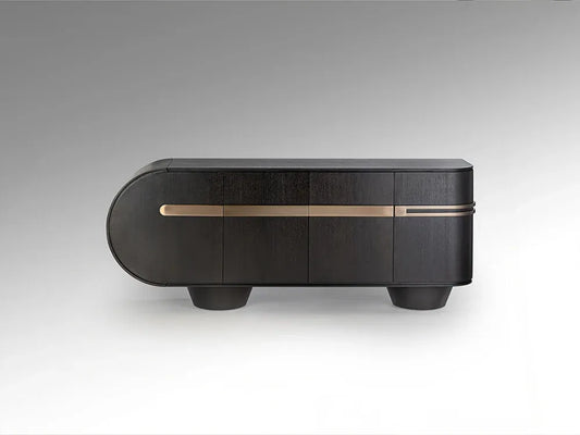 Comoda din MDF/Funir de stejar Maro inchis L202xH81cm Luca