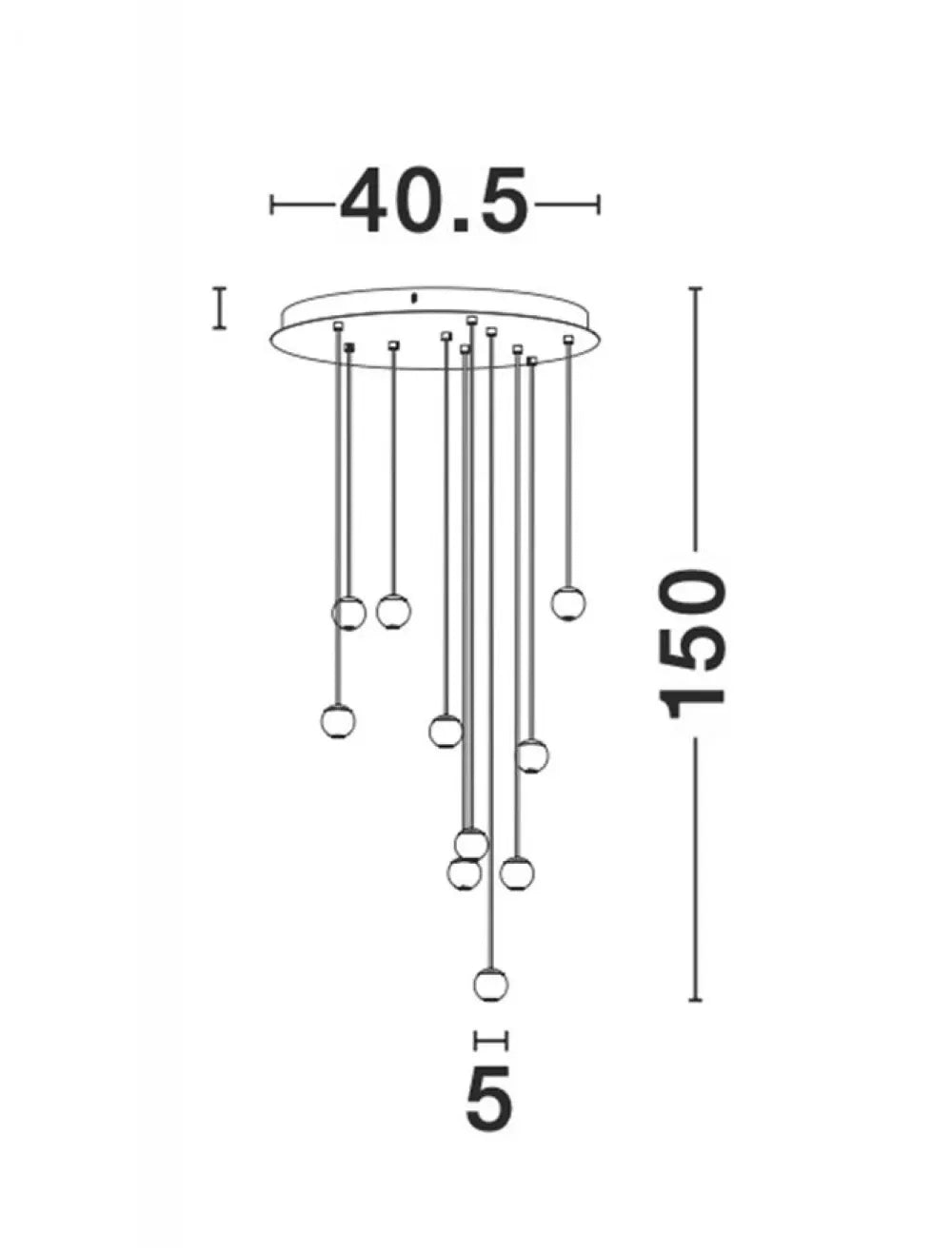 Candelabru structura din Aluminiu Negru si abajur din Aluminiu Negru H150xL40.5cm IP20 48W 1902lm 3000k NOCCI