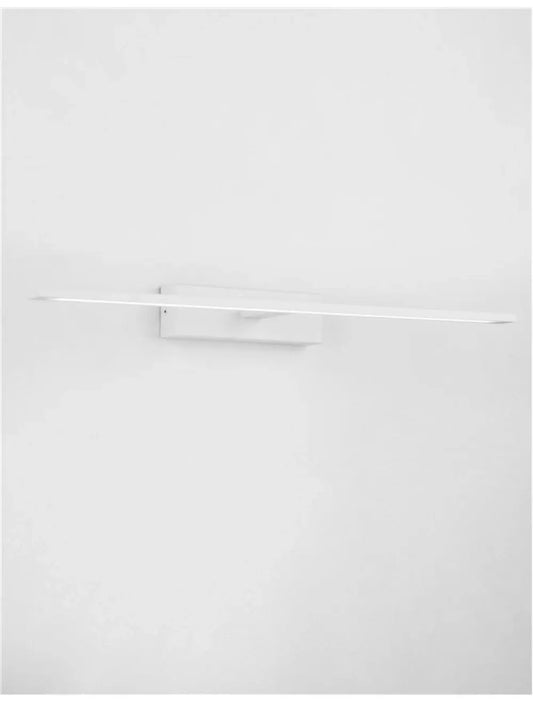 Aplica de perete structura din Aluminiu Alb si abajur din Acrilic Alb H6xL62cm IP44 20W 1615lm 3000k MONDRIAN