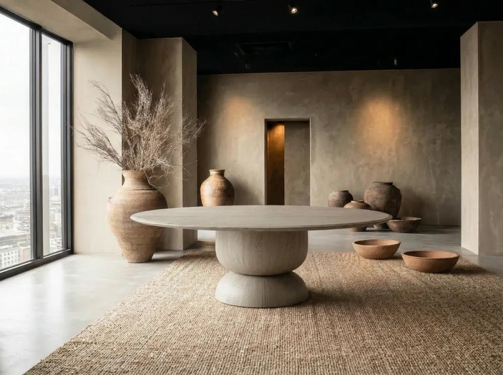 Masa dining Ovala din Lemn de Stejar in dimensiuni multiple Silence