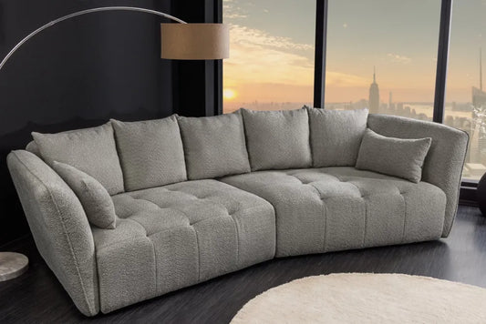 Canapea tapitat cu Stofa boucle Gri L295cm Royal