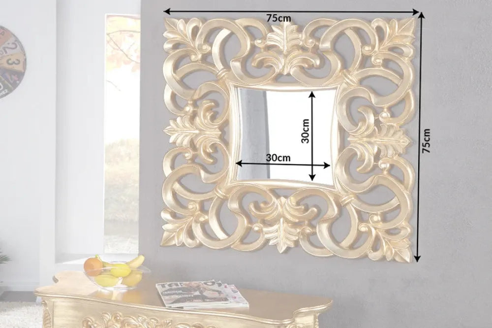 Oglinda cu rama din Polirasina Auriu H75xL75cm Venice Barock