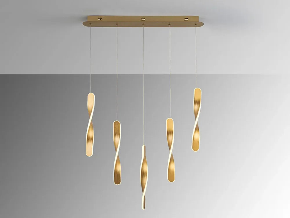 Lustra din Metal Auriu H150xL77cm Twist