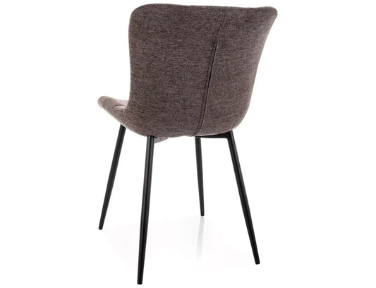 Set 2 Scaune din Stofa Maro si Metal Negru H82xL47xA62cm Julia
