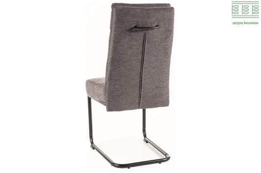 Scaun tapitat cu Stofa Gri inchis cu picioare din Metal Negru H97xL44xA44cm Berry