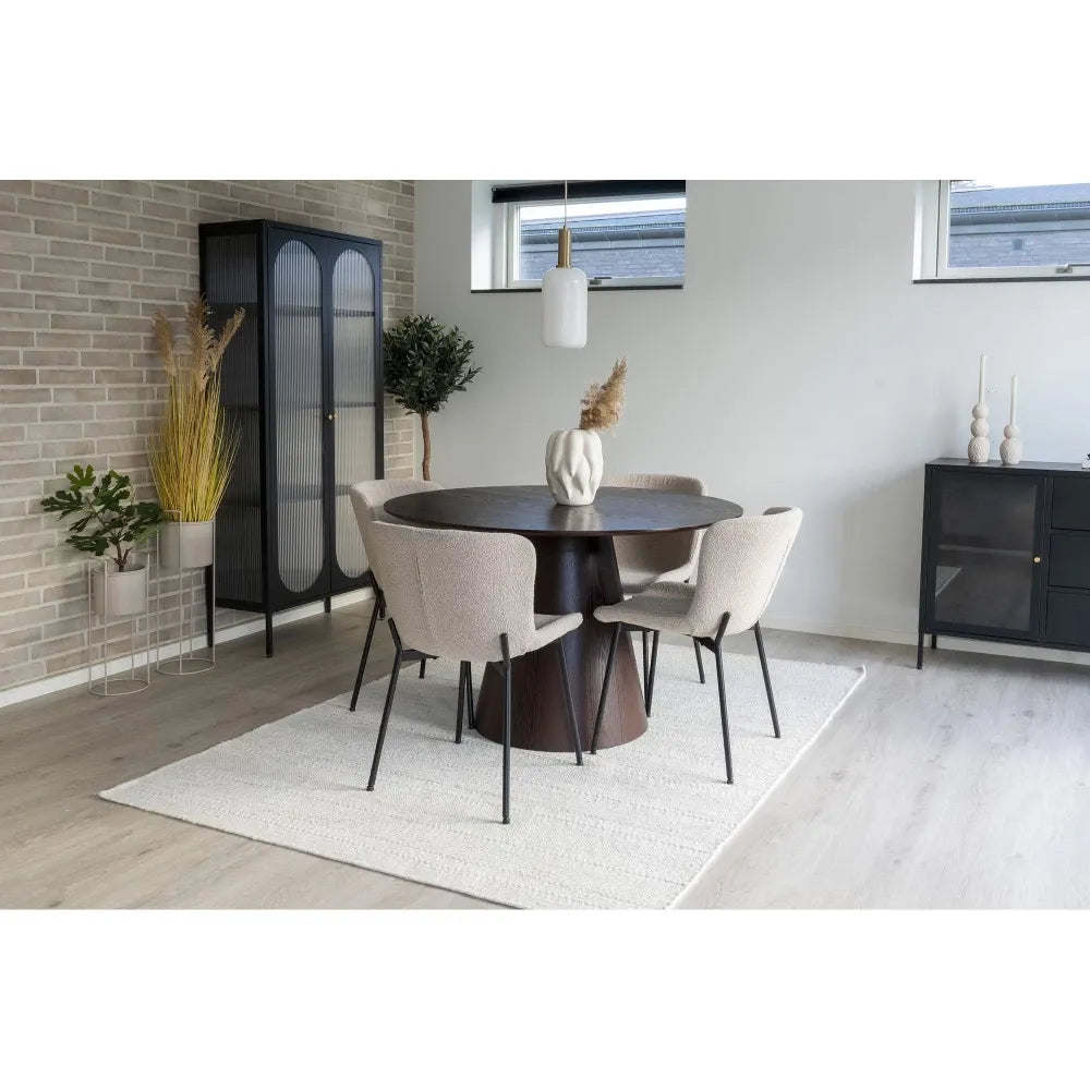 Masa din Furnir de nuc/MDF Maro D120xH75cm Bolton
