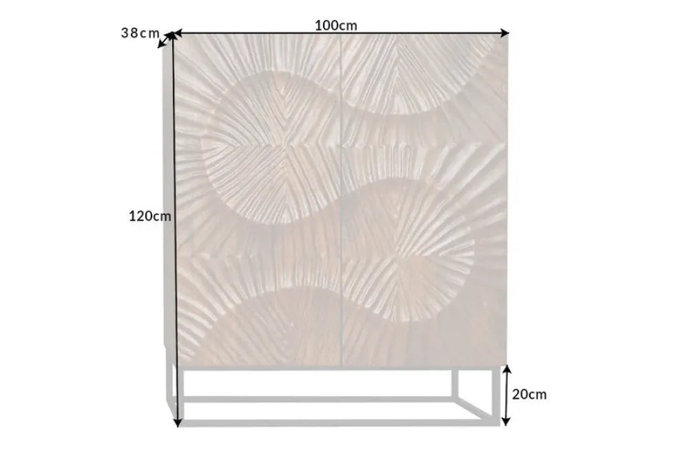 Dulap din Lemn de mango Maro si Metal Negru L100xH120cm SCORPION