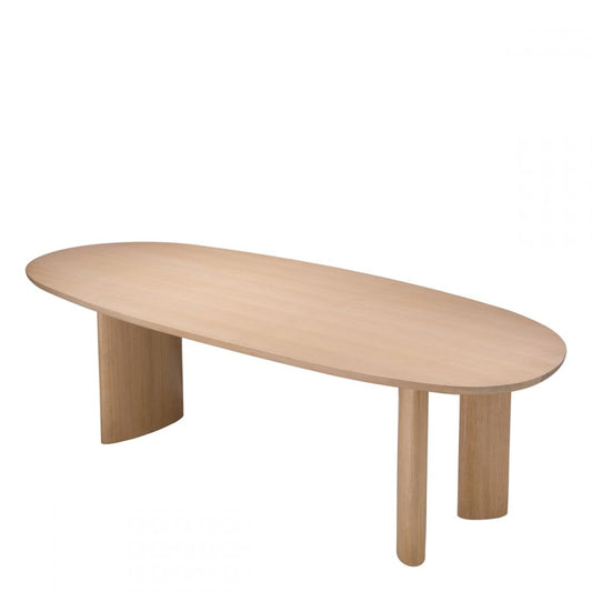 Masa Oval Lindner Eichholtz din Furnir de stejar Bej de 6-8 persoane L259.5xH77cm