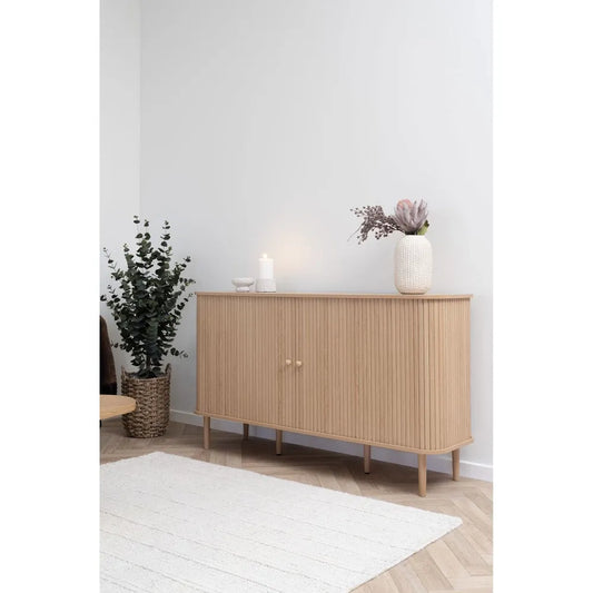 Comoda din MDF Maro si Lemn de pin Maro L140xH79cm Nikko