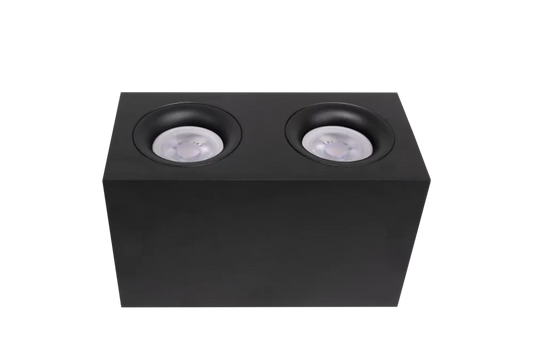 Spot dublu aplicabil din Aluminiu Negru H11.5xL20cm IP 20 GU10 50W Slim