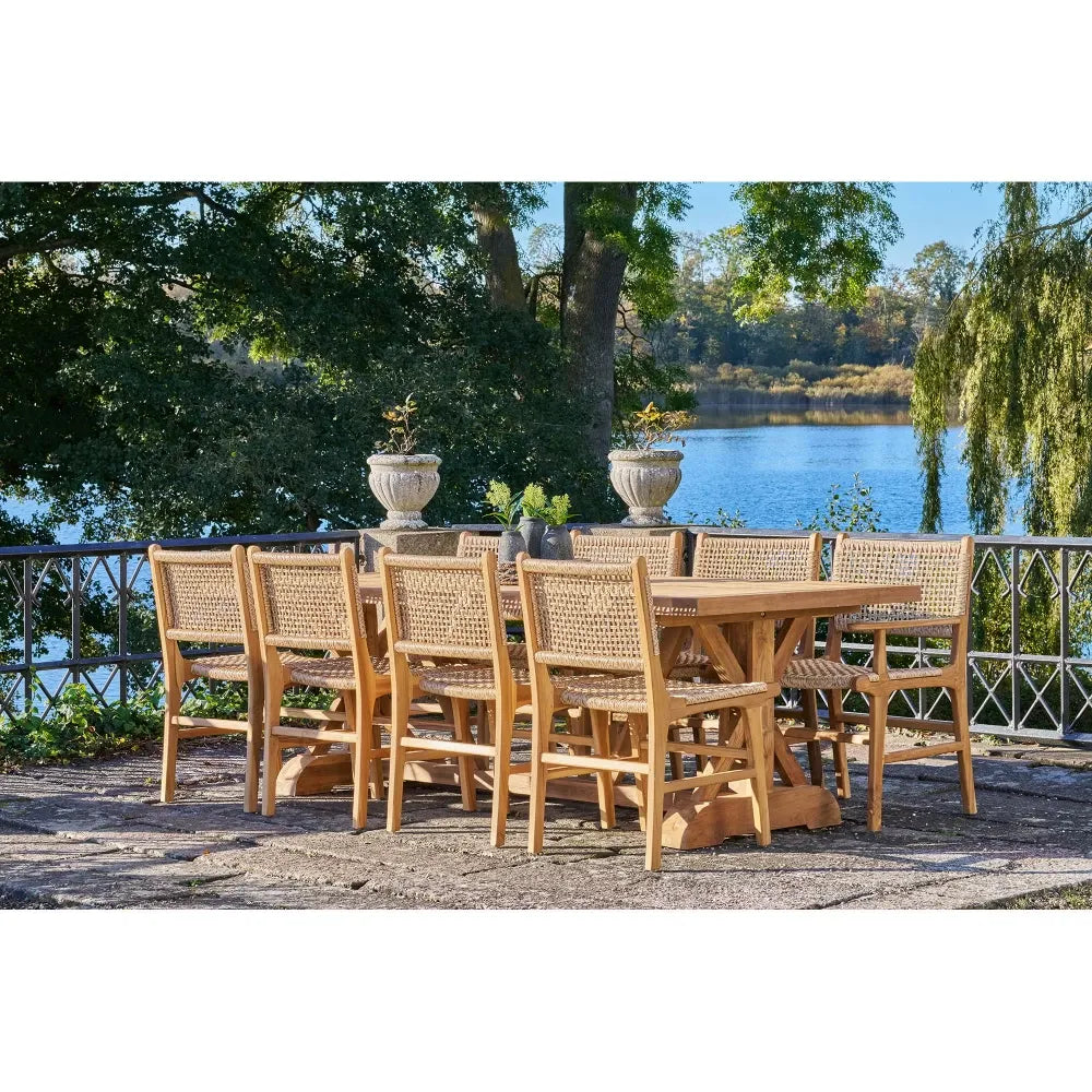 Scaun de exterior din Lemn de tec Maro si Ratan Maro H90xL57xA56cm Derby