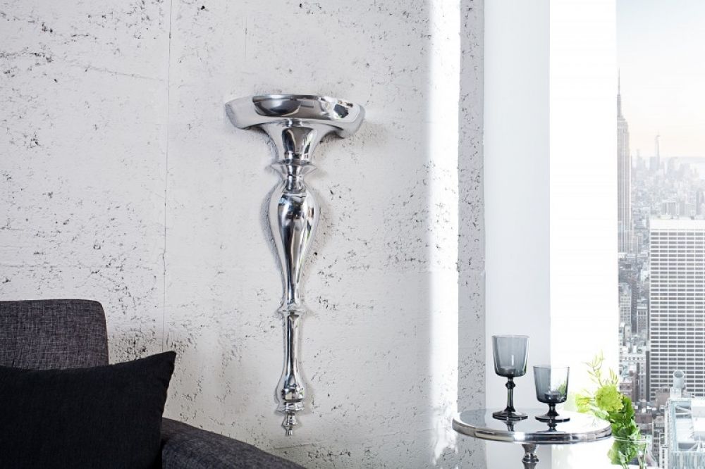 Etajera suspendata din Aluminiu Argintiu Scala L80xH80cm
