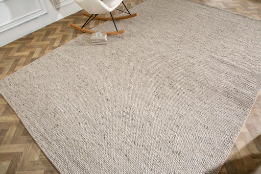 Covor din Lana/Poliester Gri L350cm Wool