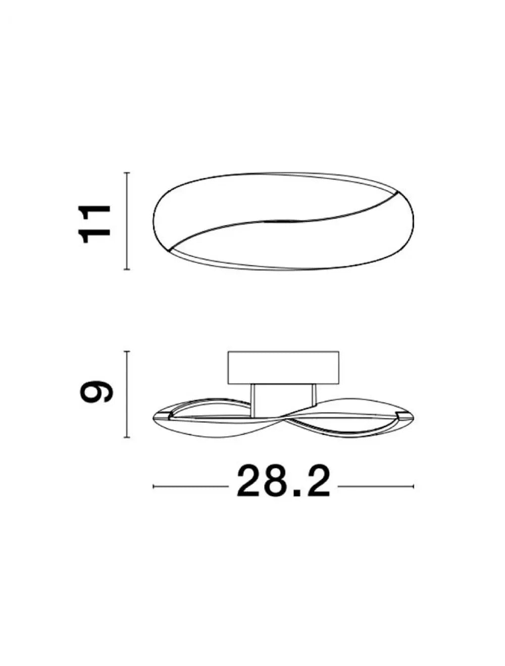 Aplica de perete din Metal Alb H11xL28.2cm IP20 6W 535lm 3000k INFINITY