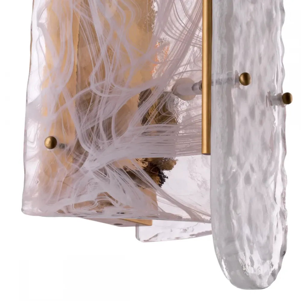 Aplica de perete din Otel inoxdabil Alama si Sticla Transparent H40.5xL18cm Ginnis Eichholtz