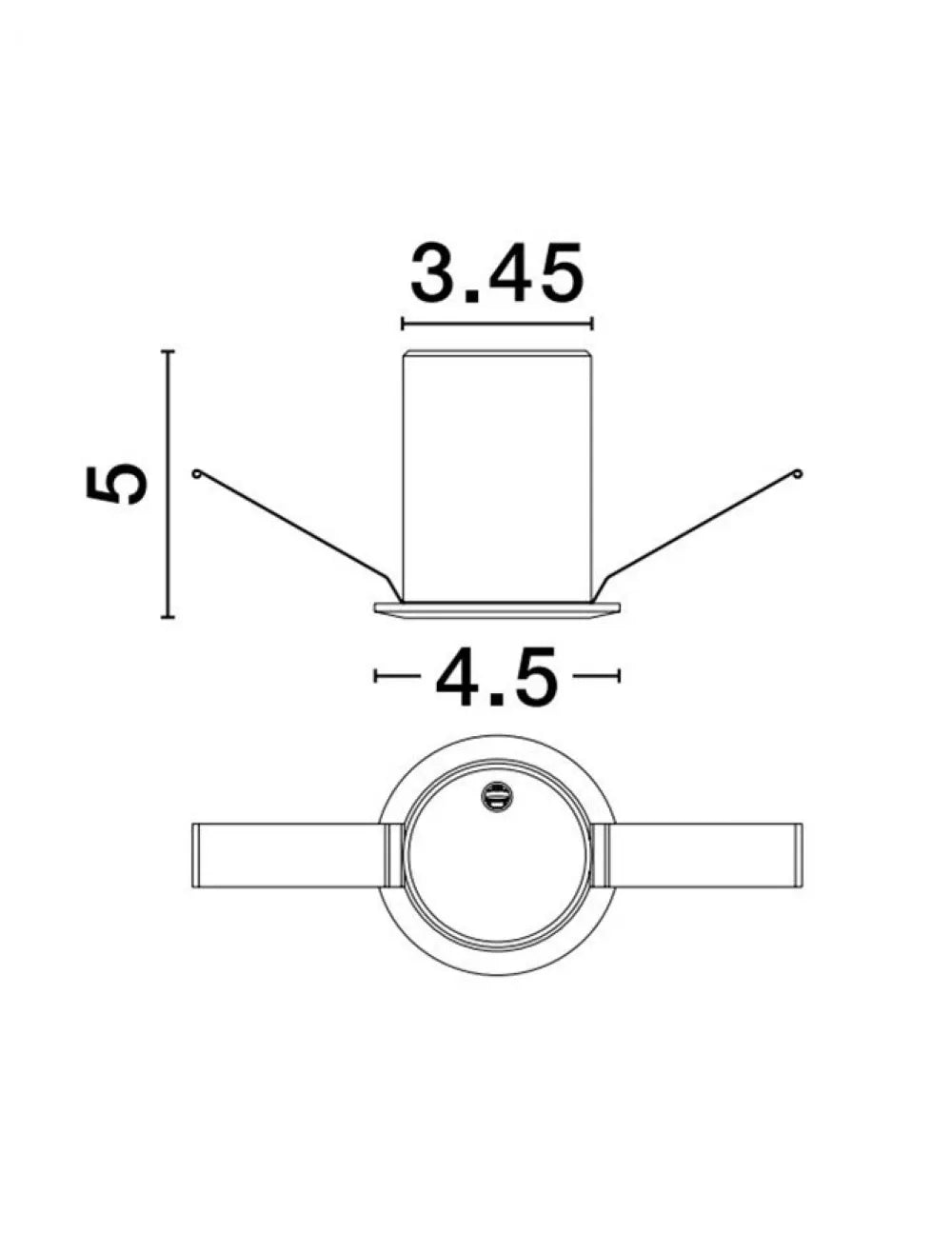 Spot incastrat din Aluminiu Alb H5xL4.5cm IP20 3W 214lm 3000k UHO