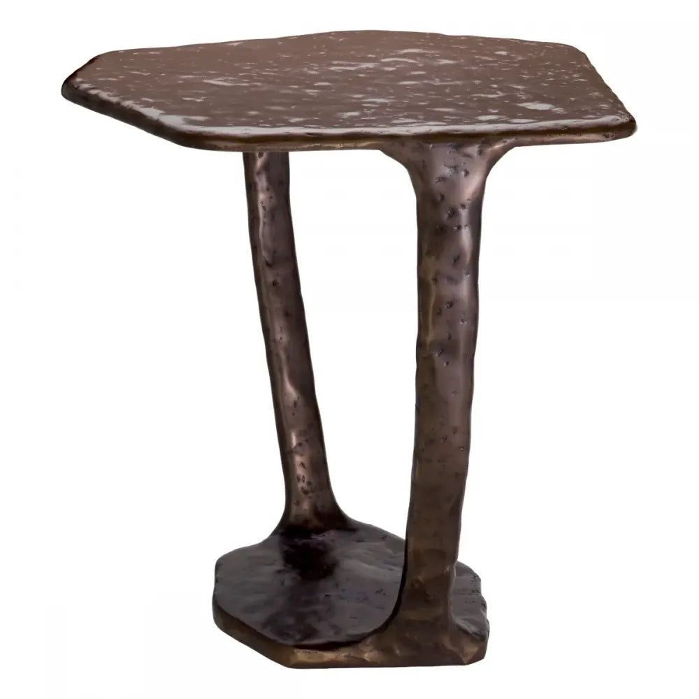 Masuta laterala Asimetrica din Aluminiu Bronz L48xl46cm Tigra Eichholtz