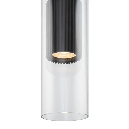 Pendul din Metal si Sticla Negru/Transparent H170xD8cm 50W Dynamics
