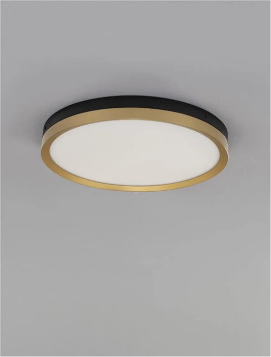 Plafoniera structura din Metal Negru/Auriu si abajur din Acrilic Alb H5xL40cm IP20 31W 1916lm 3000k CANTRIA