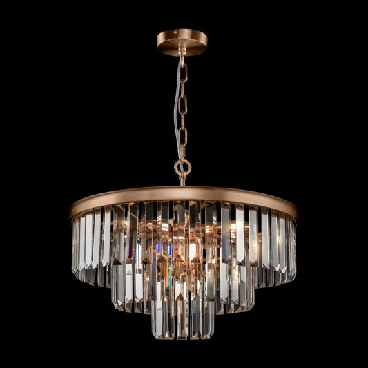 Lustra rotunda cu inaltime reglabila din Cristal Transparent cu 7 becuri D50xH115cm Revero