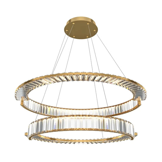 Candelabru din Aluminiu si Sticla Auriu/Transparent H150xD80cm 90W Krone