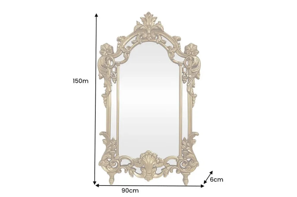 Oglinda cu rama din Poliuretan/MDF Auriu L90xH150cm OPULENT