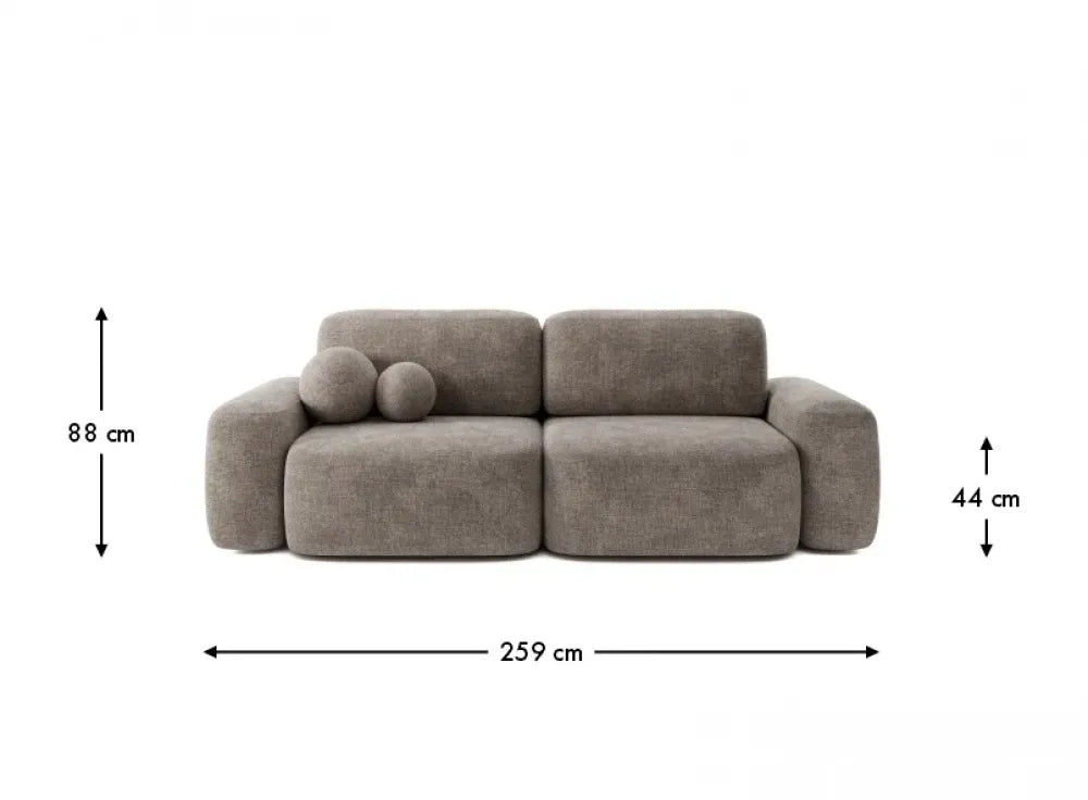 Canapea extensibila tapitata cu material chennile maro Bold L259x88cm