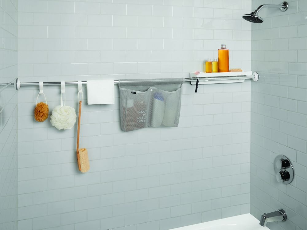 Organizator telescopic din Aluminiu Argintiu Sure Lock HxL114cm