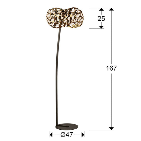 Lampa de podea din Metal Auriu cu 5 becuri D47xH167cm Narisa