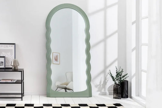 Oglinda cu rama din Poliuretan/MDF Verde H160xL80cm Wave