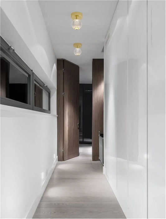Plafoniera structura din Aluminiu Auriu si abajur din Acrilic Transparent H16xL12cm IP20 6W 246lm 3200k BRILLANTE