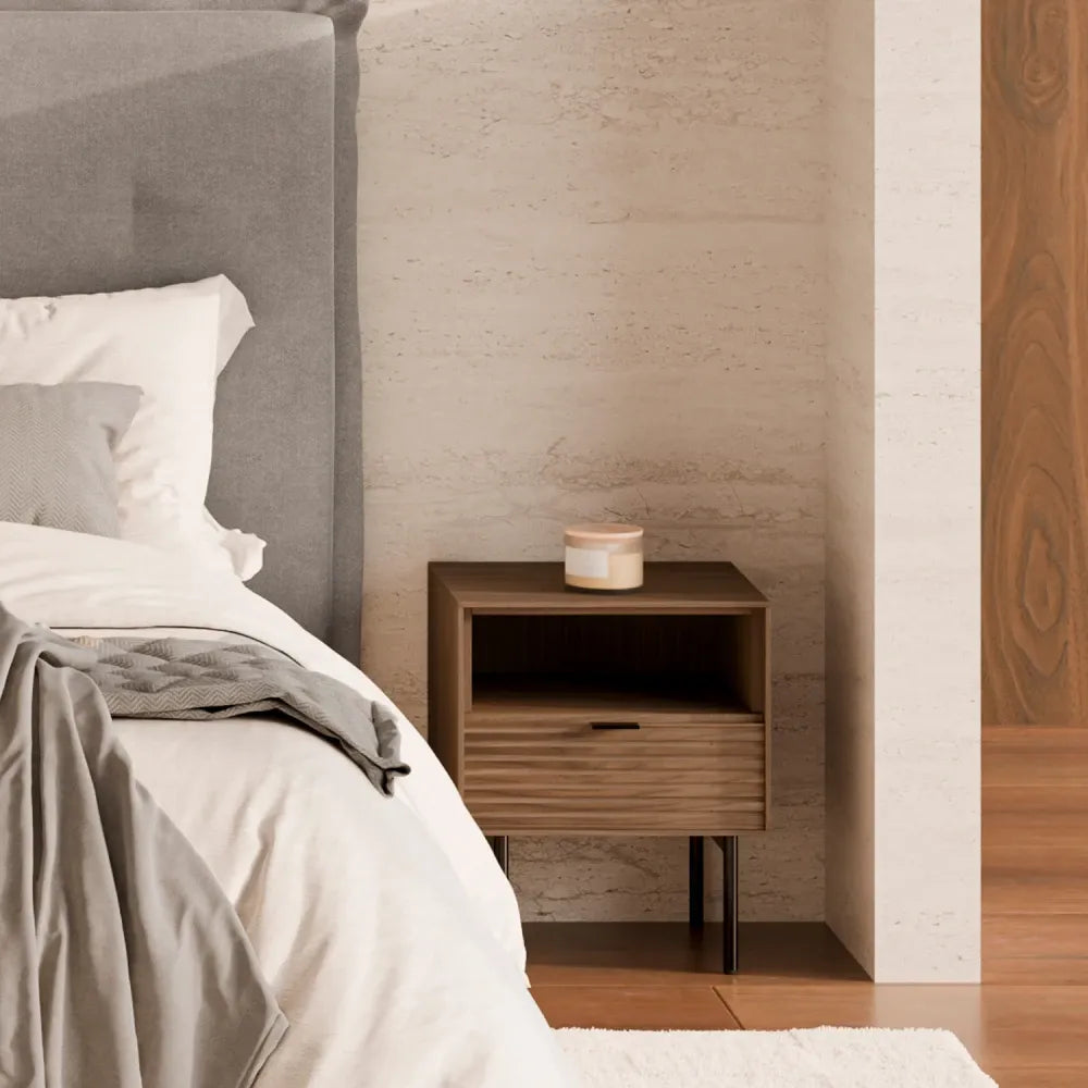 Noptiera cu sertar Tulsa de culoare nuc L40xH49cm