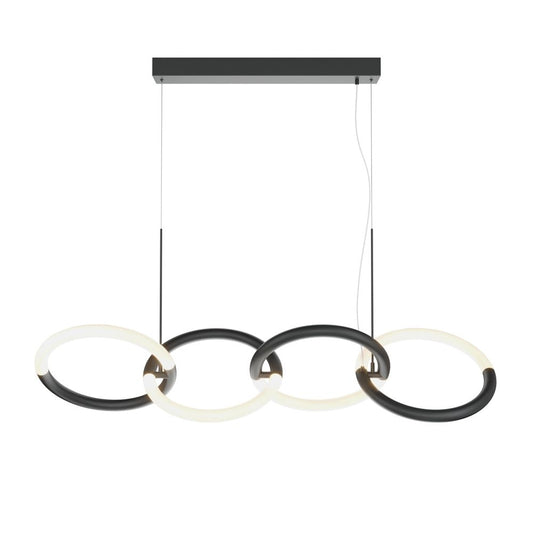 Lustra Dreptunghiulara din Metal Negru 40W 2600lm 3000k L100xH120cm Node