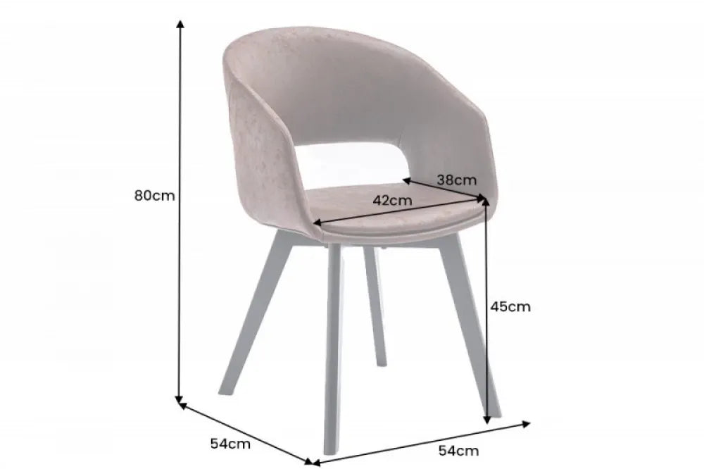 Scaun tapitat cu Microfibra Maro cu picioare din Lemn de fag Negru H80xL54xA54cm Nordic Star
