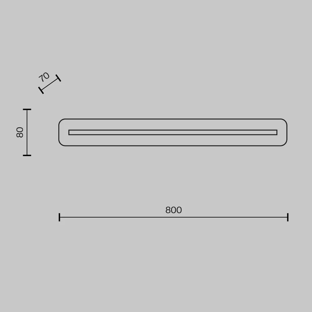 Aplica perete din Metal Alama H80xL6.6cm Albatre