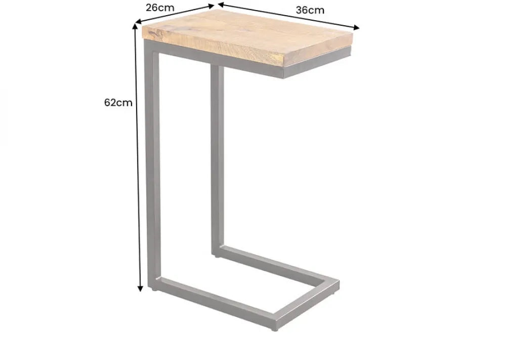 Masuta laterala din Lemn de mango Maro si Metal Negru L26xH62cm Gaston