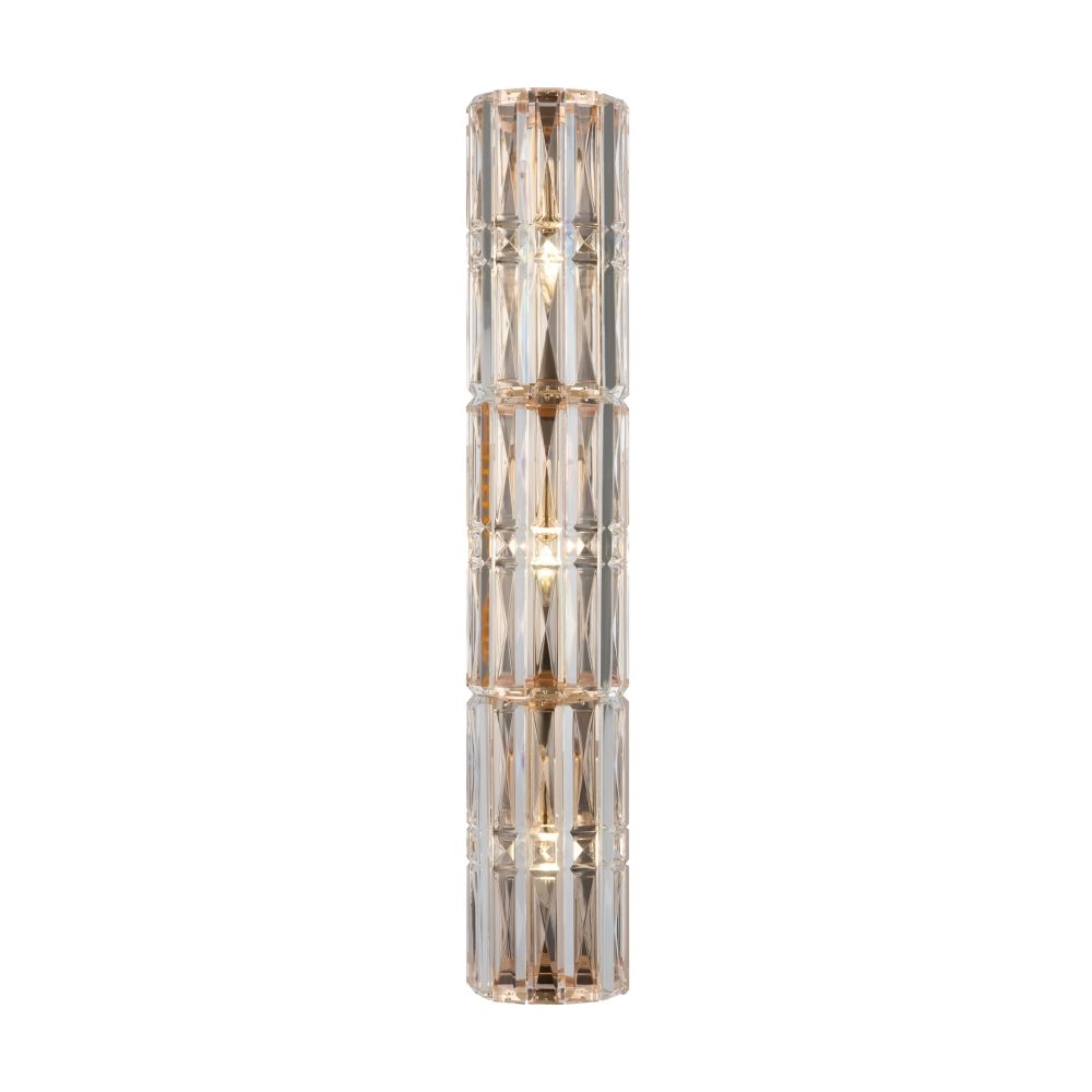 Aplica de perete Metal si Sticla Auriu/Transparent H75cm Facet