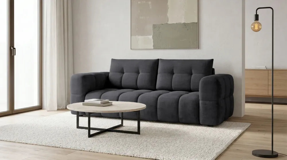 Canapea tapitata cu material pet friendly Alias negru L211x104cm
