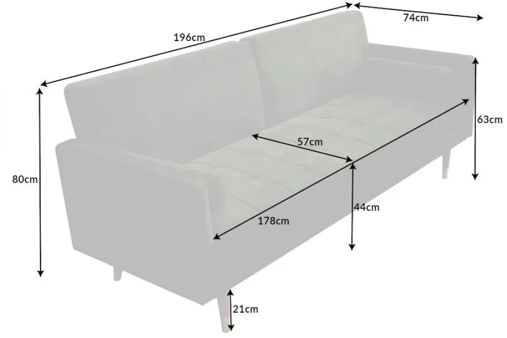 Canapea tapitat cu Catifea Verde L196cm Couture