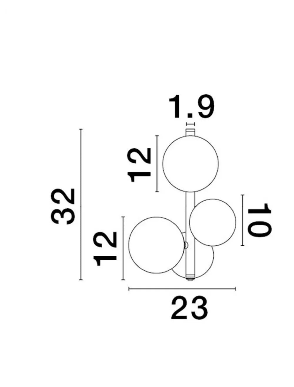 Aplica de perete structura din Metal Negru si abajur din Sticla Fumuriu H32xL23.1cm IP20 ODILLIA