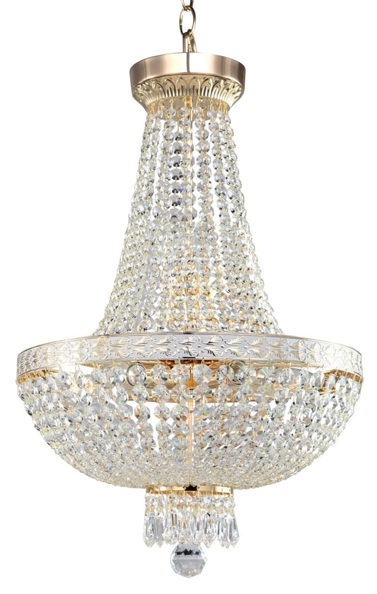 Candelabru rotund cu inaltime reglabila din Cristal Argintiu cu 6 becuri D40xH171cm Bella