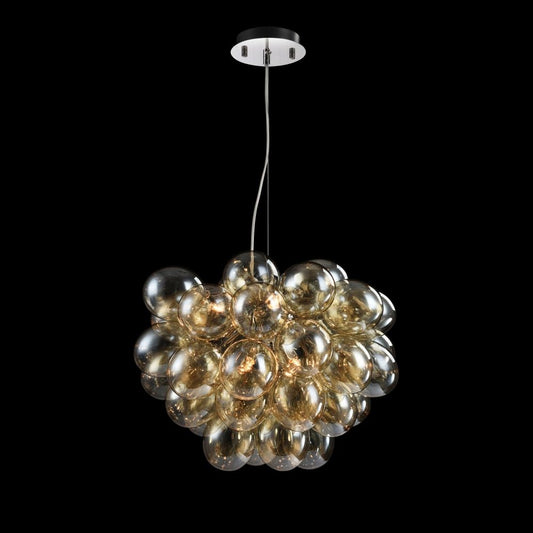 Lustra rotunda cu inaltime reglabila din Sticla Auriu cu 8 becuri D50xH170cm Balbo
