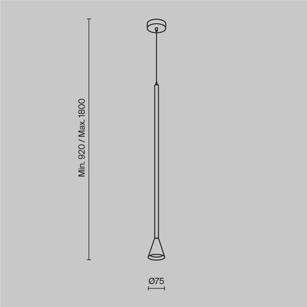 Pendul din Metal Alb H180xD7.5cm IP 20 GU10 40W Arrow