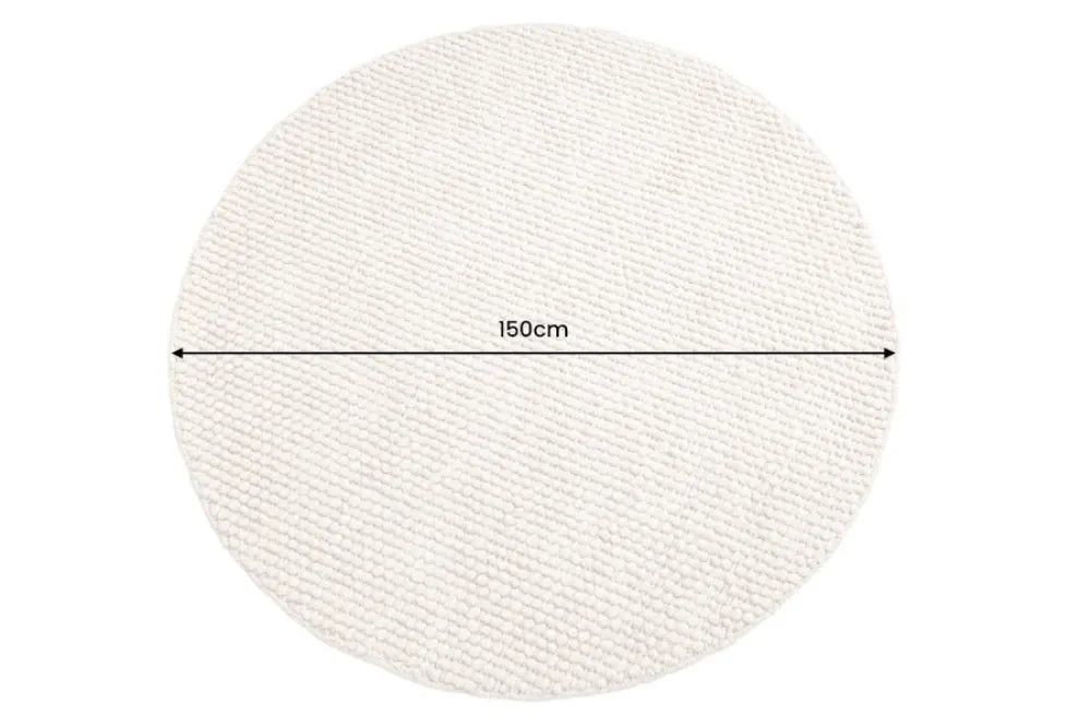Covor din Lana/Poliester Bej L150cm Wool